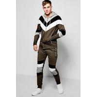 Colour Block Biker Tracksuit - green