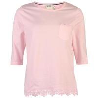 cote de moi crochet trim pyjama top ladies