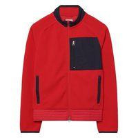 contrast fleece jacket bright red