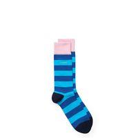 Color Bar Stripe Socks - Sage Blue