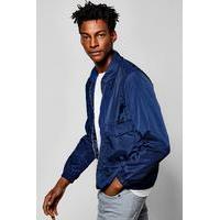 Coach Jacket With Patch Pockets - navy