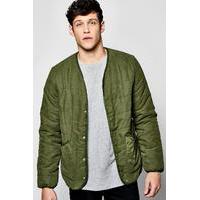 collarless jacket khaki