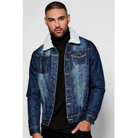 Collar Denim Jacket - indigo