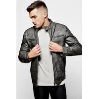 Collar Multi Zip PU Biker Jacket - grey