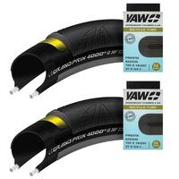 Continental GP4000s II Folding Tyres With 2 Free Inner Tubes - Pair