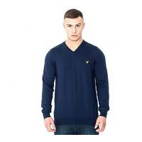 cotton v neck knit jumper