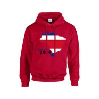 costa rica 2014 country flag hoody red kids