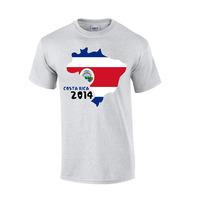 costa rica 2014 country flag t shirt grey