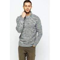 cowl neck speckled knit jumper