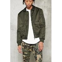 Collared Nylon Bomber Jacket