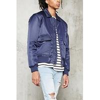 Collared Nylon Bomber Jacket