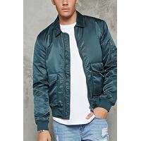 Collared Nylon Bomber Jacket