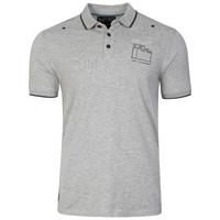 Cotton Polo Shirt in Light Grey Marl - Dissident