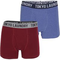 Copperfield Boxer Shorts Set in Oxblood / Cornflower Blue Marl  Tokyo Laundry