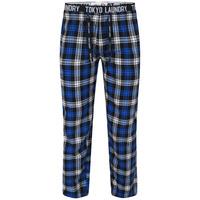 Cordella Brush Flannel Lounge Pants in Blue Check - Tokyo Laundry