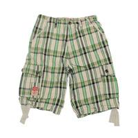 Cougar checked cargo shorts in green - Tokyo Laundry