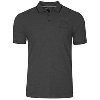Cotton Polo Shirt in Charcoal Marl - Dissident