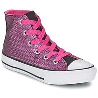 Converse CHUCK TAYLOR ALL STAR SHINE HI girls\'s Children\'s Shoes (High-top Trainers) in pink