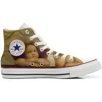Converse All Star girls\'s Children\'s Shoes (High-top Trainers) in BEIGE