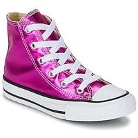 Converse CHUCK TAYLOR ALL STAR METALLIC SEASONAL HI girls\'s Children\'s Shoes (High-top Trainers) in pink