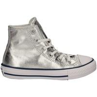 Converse 656835C Sneakers Kid Silver girls\'s Children\'s Shoes (High-top Trainers) in Silver