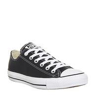 converse all star low leather black white leather