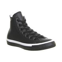 Converse All Star Hi Leather Trainers BLACK WHITE BLOCKING