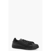 Contrast Toe Lace Up Trainer - black