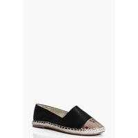 Contrast Toe Cap Espadrille - black