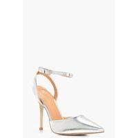 Court Sling Back Stiletto - silver