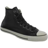 converse all star hi leather mens shoes trainers in black