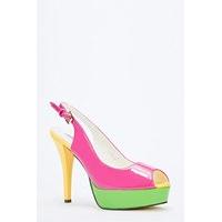 Colour Block Sling Back Heels