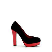 contrast platform suedette heels