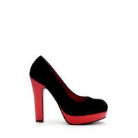 Contrast Platform Suedette Heels