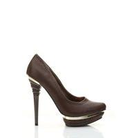 Contrast Metal & Mock Croc Trim Platform Shoes