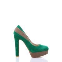 contrast platform velour court shoes