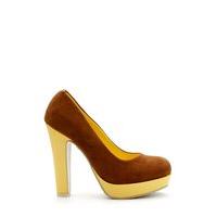 Contrast Platform Suedette Heels