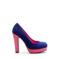 contrast platform suedette heels