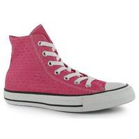 converse hi top perforated trainers