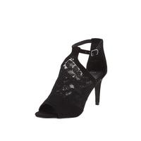 coast lace tie front black heeled shoes