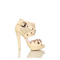 Coco Beige Studded Cuff Stiletto Heels