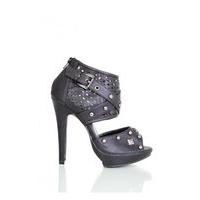 coco black studded cuff stiletto heels