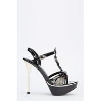 Contrast T-Bar Sandal Heels