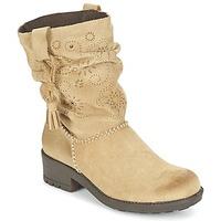 coolway brisi suede womens mid boots in beige