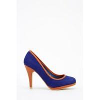 Contrast Faux Leather Trim Court Shoes