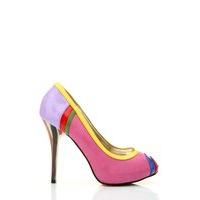 Colour Block Peep Toe Heel Shoes