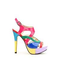 Colour Block Cut Out Strap Shoes