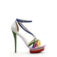 Colour Block Strappy Sandal Heels