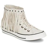 Converse CHUCK TAYLOR ALL STAR FRINGE ACID WASH DENIM HI women\'s Shoes (High-top Trainers) in white