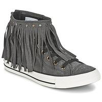 Converse CHUCK TAYLOR ALL STAR FRINGE ACID WASH DENIM HI women\'s Shoes (High-top Trainers) in grey